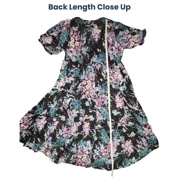 Nearly New Torrid Ruffle Clip Dot Chiffon Kimono Floral Black Sz 2x - Picture 8 of 14